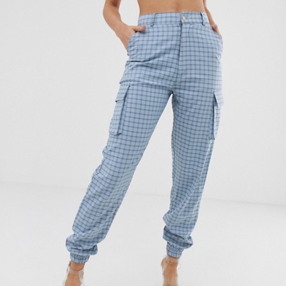 baby blue plaid pants